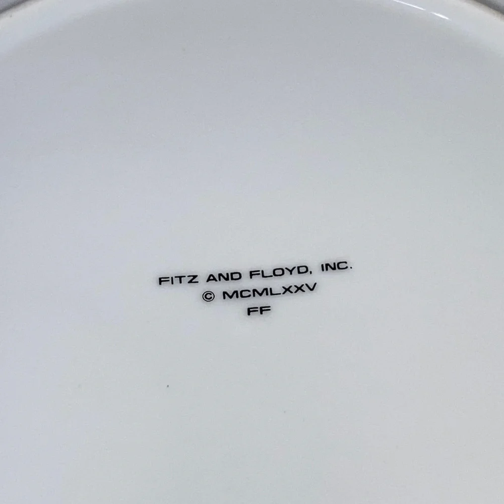 TEMPLE DRAGON by Fitz & Floyd Snack Plate with Saucer Slot 9.25 inch Diameter